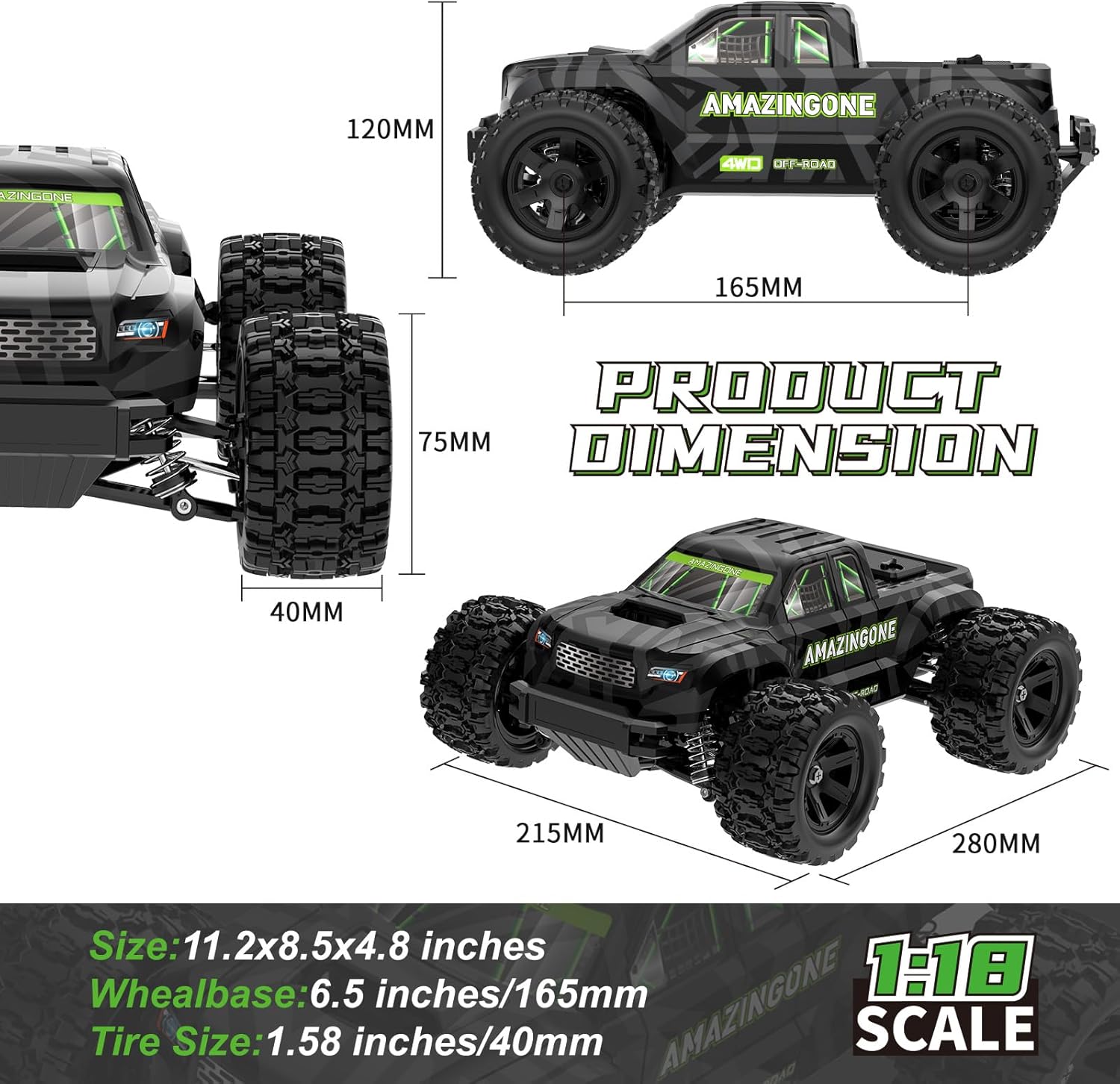 سيارة تحكم عن بعد JT18W بمقياس - مراجعة Rc Hobby Grade Monster Truck وسعره